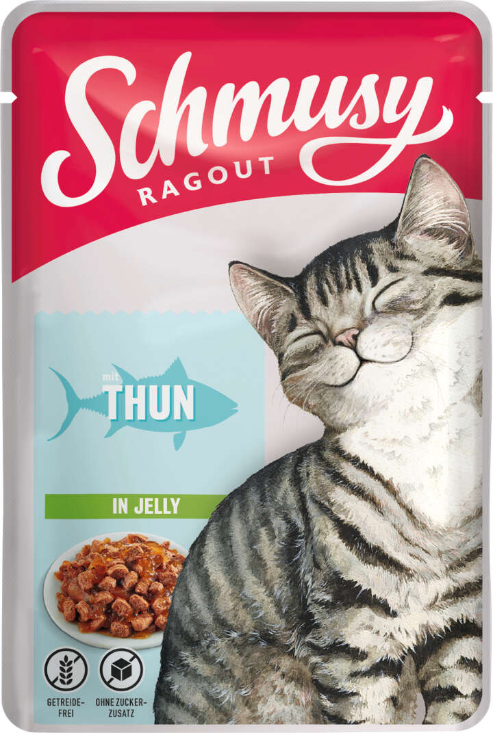 SCHMUSY Katzen-Nassfutter Ragout in Jelly mit Thunfisch